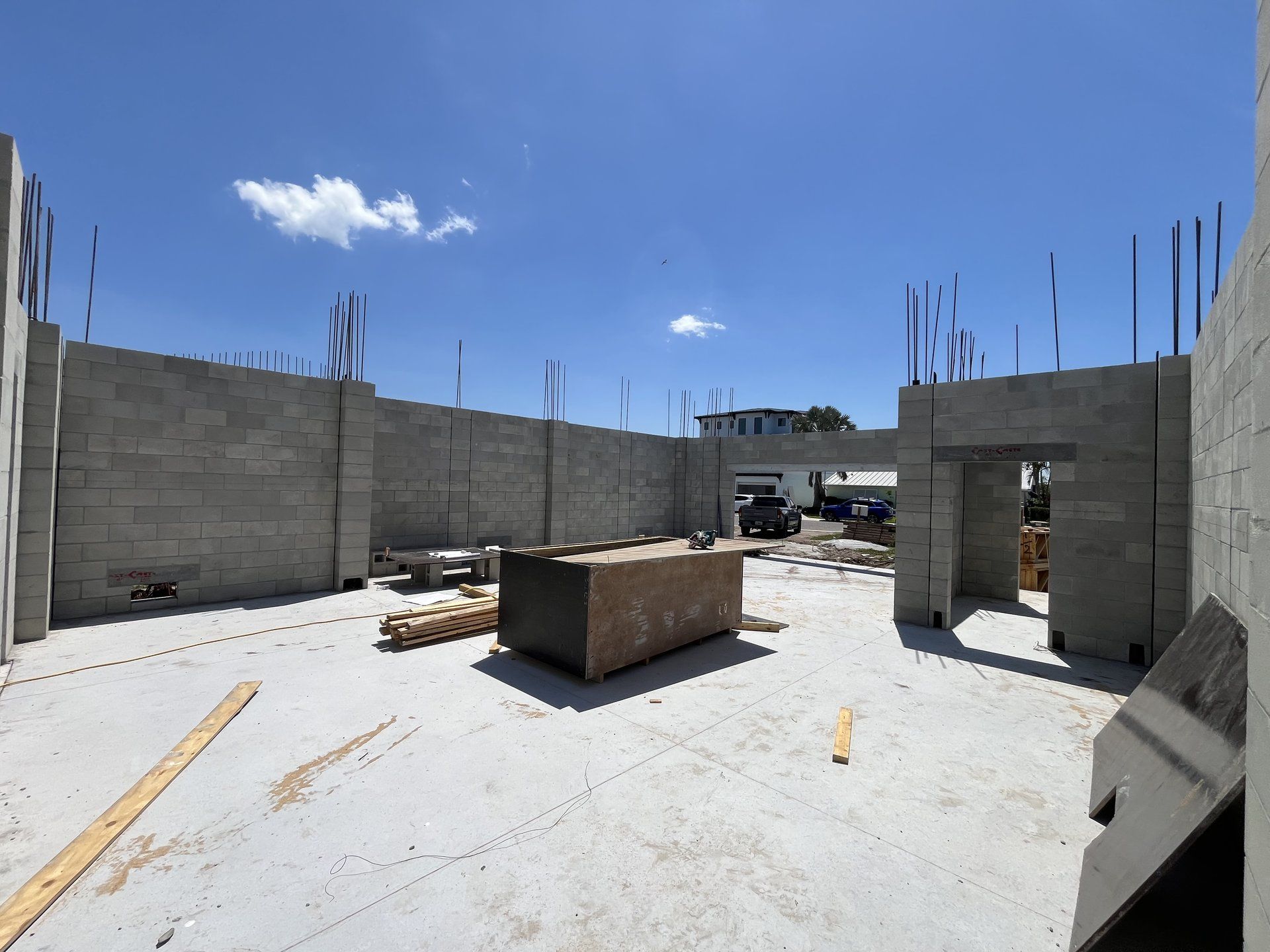Concrete and masonry shell under construction in the Tampa-Sarasota metro